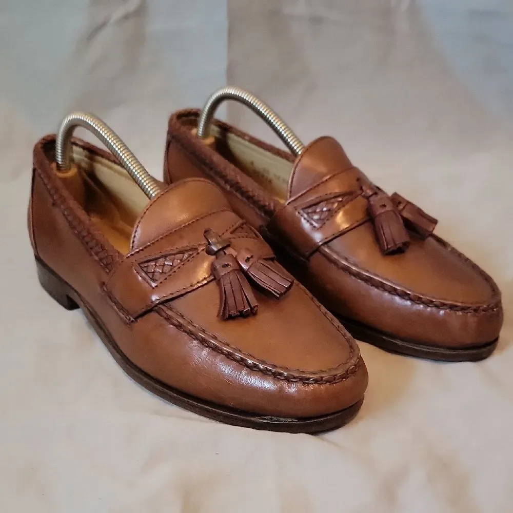 Allen Edmonds Brown Leather Tassel Loafers 8 EEE Maxfield